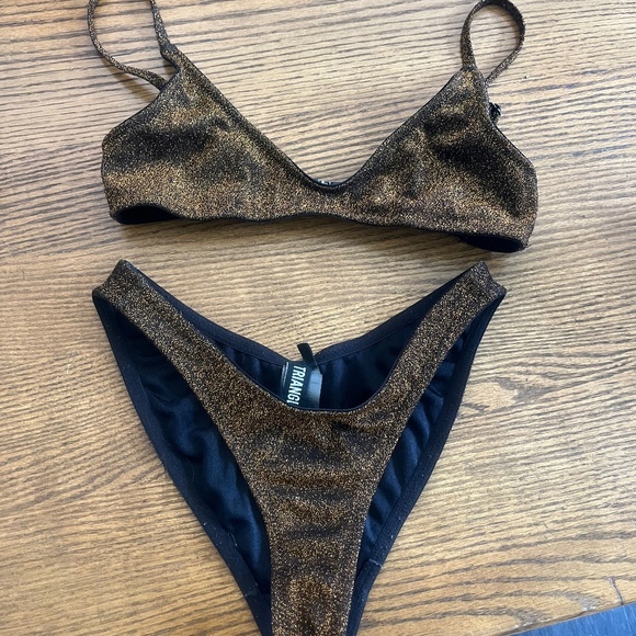 triangl swimwear Other - Triangl bikini xs xxs maia high leg low raist 90s inspired y2k metallic kendall